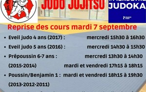 Reprise des cours le mardi 7 septembre 2021